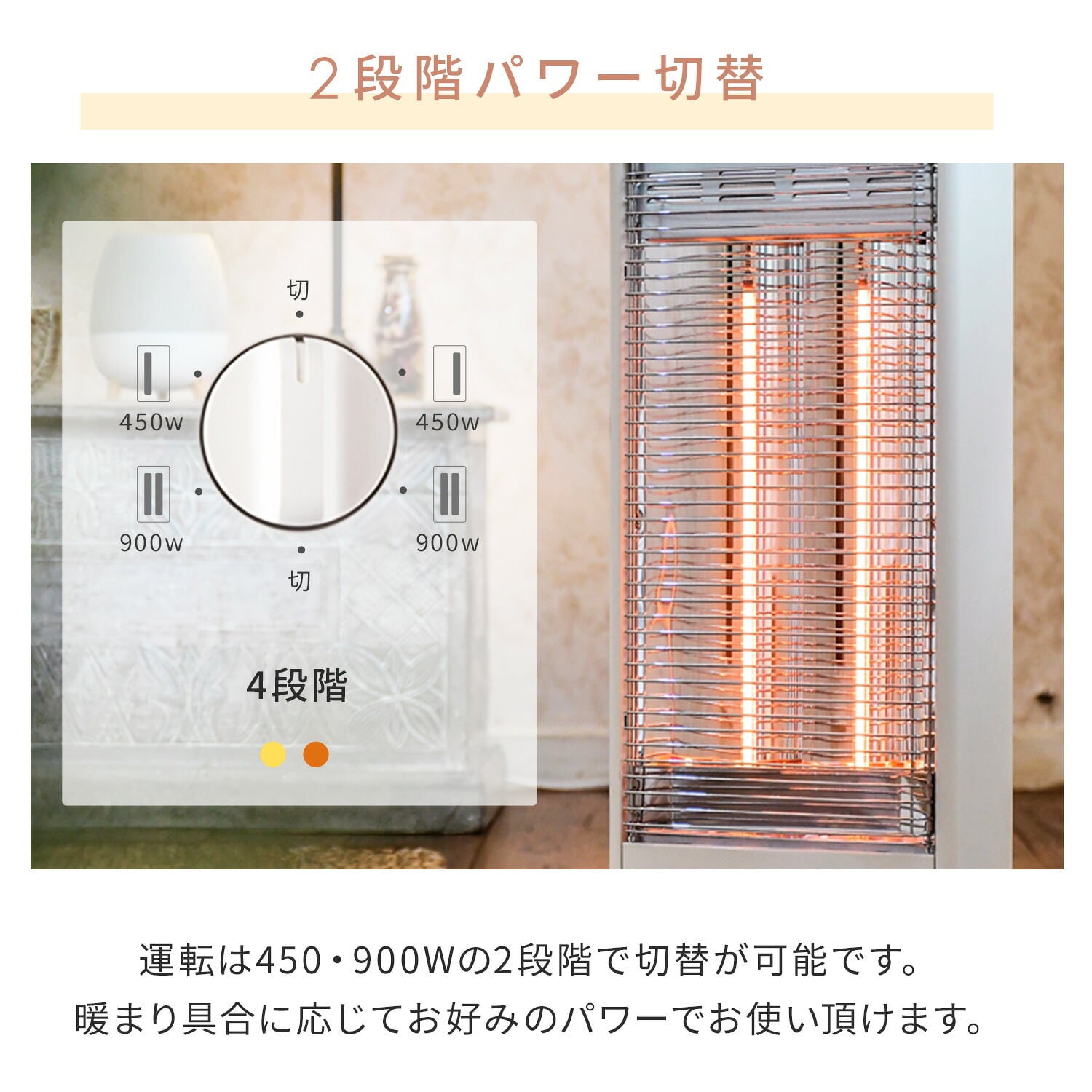 グラファイトヒーター 遠赤外線 手動首振り 2段階切替 (450W/900W) AEH-G90A アラジン Aladdin