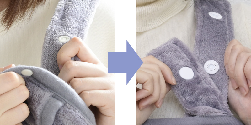 小さくて少し取り付け辛かった着るこたつ「くるみケット」のボタンを改良して、大きくしました!