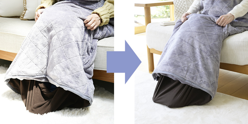 着るこたつ「くるみケット」の足入れポケットにマチがつきました!